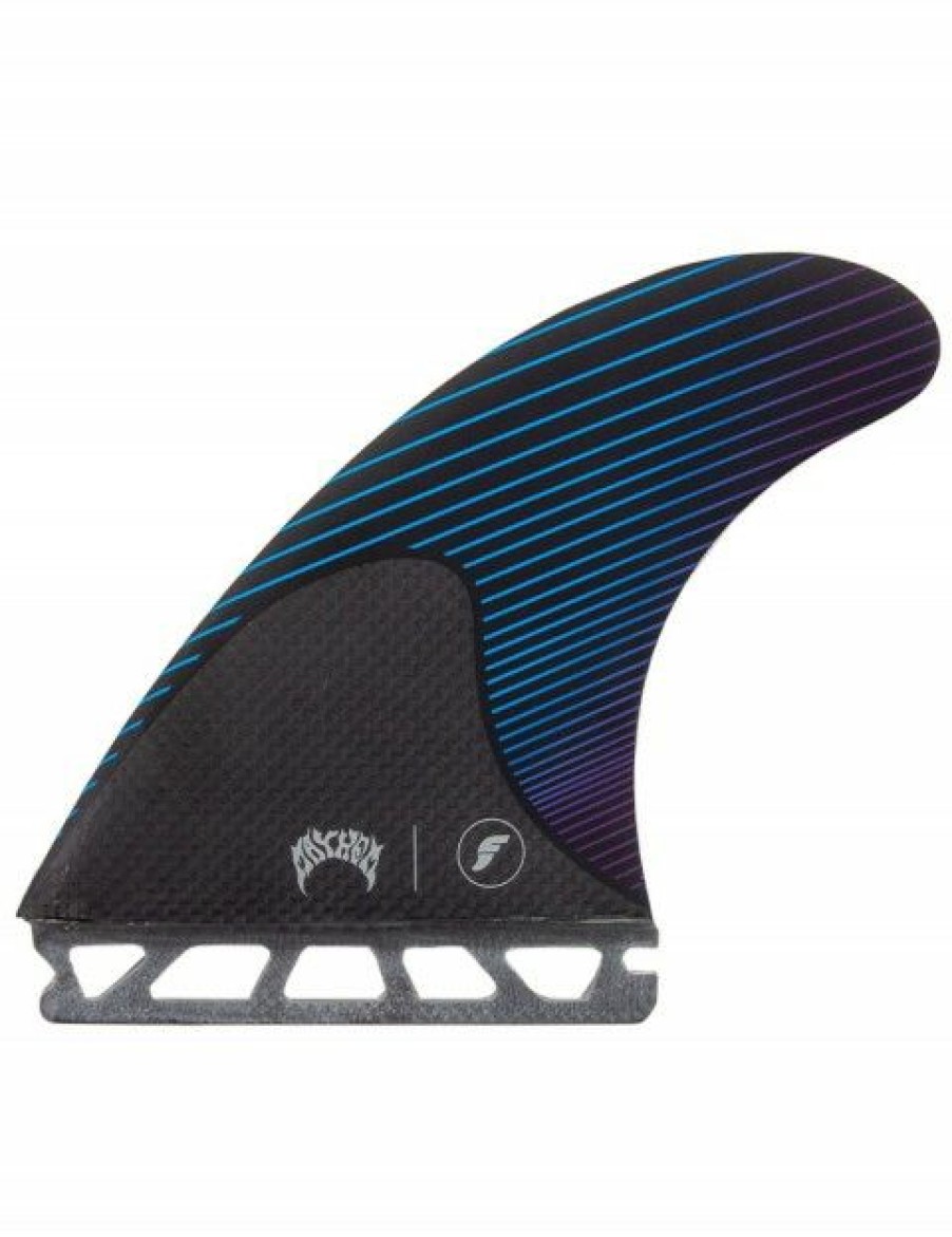 Clearance * Best Choice Futures Mayhem Fibreglass/Carbon Tri Fins Large Blue/Violet