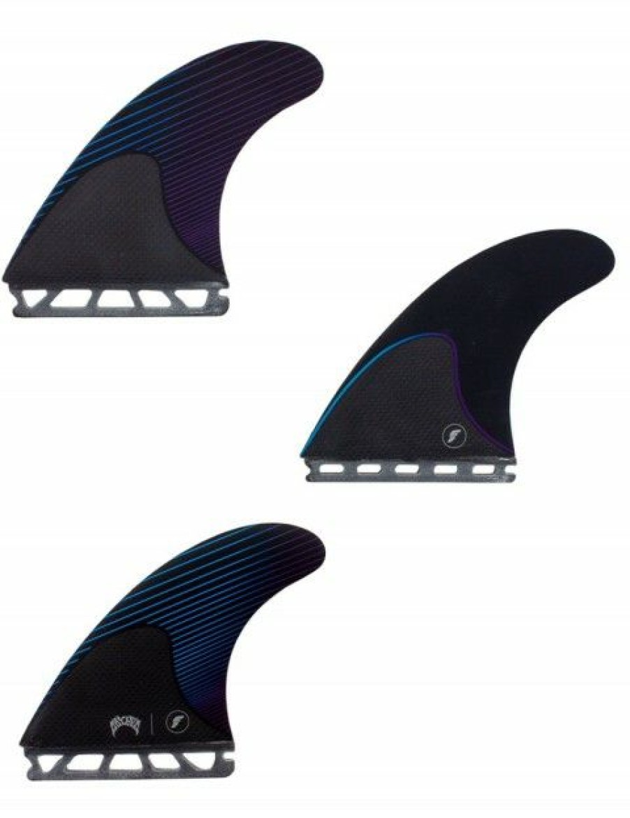 Clearance * Best Choice Futures Mayhem Fibreglass/Carbon Tri Fins Large Blue/Violet