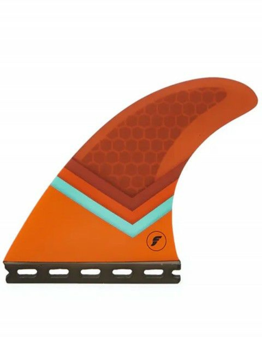 Clearance * Fire Sale Futures Tp1 Tri Fins Large Teal/Orange Brown