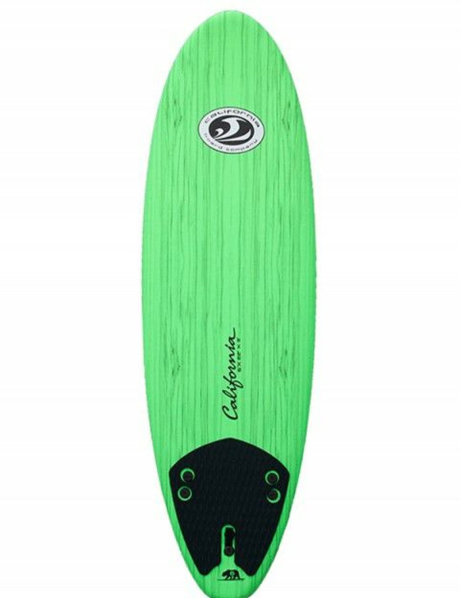 Hot * Premium California Board Company Soft Surfboard 6Ft 0 Green Wood Grain