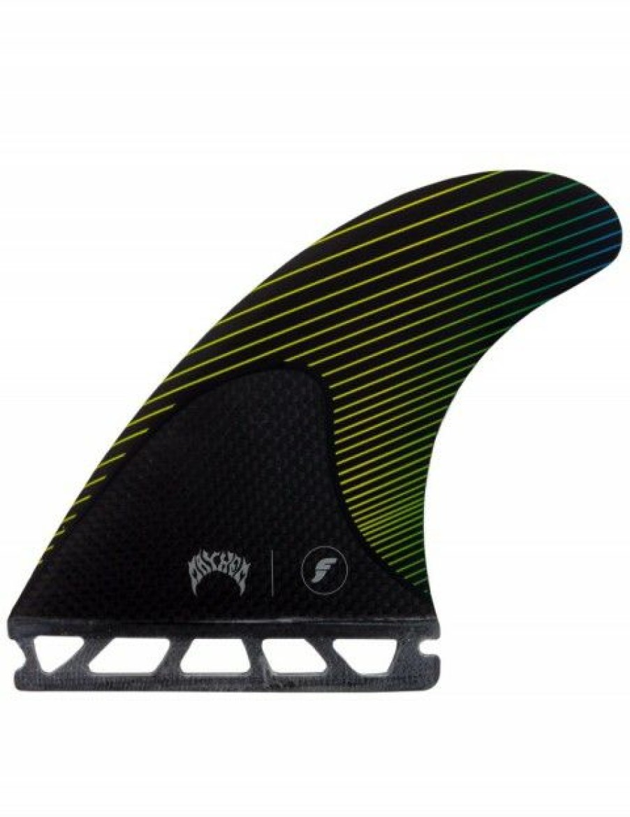 New * Typical Style Futures Mayhem Fibreglass/Carbon Tri Fins Medium Yellow/Blue