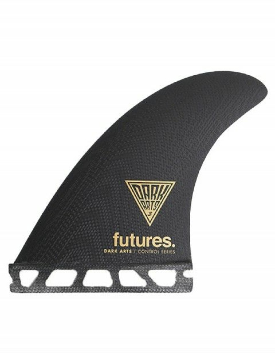 Hot * Exclusive Futures Dark Arts Tri Fins Large Black/Gold