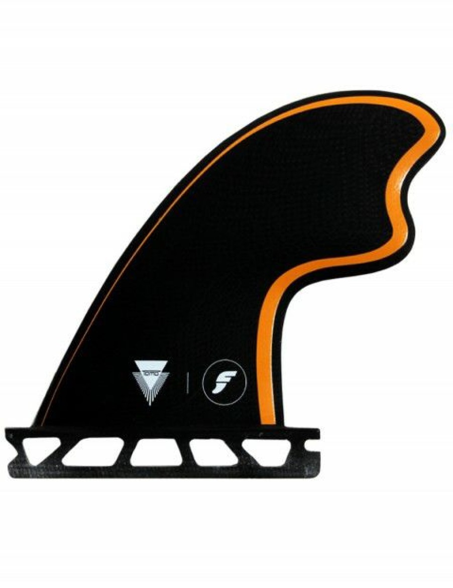 Clearance * Exclusive Futures Tomo Fibreglass Quad Fins Large Black/Orange