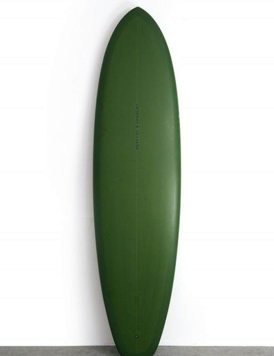 Clearance * Discounts Channel Islands Tri Plane Hull Surfboard 7Ft 7 Olive Resin Tint