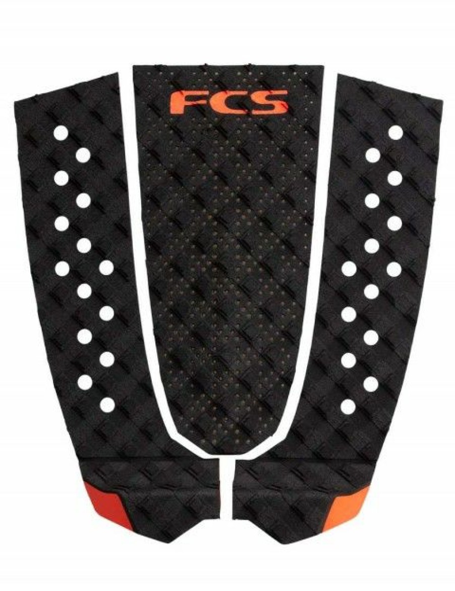 Clearance * Classical Fcs T-3 Essential Surfboard Tail Pad Black/Fire