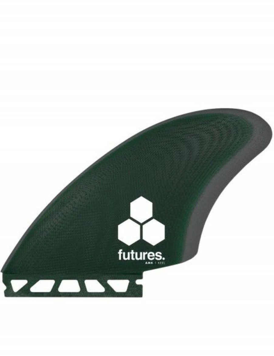 Clearance * Fire Sale Futures Ci Fibreglass Keel Twin Fins X Large Green/Gray