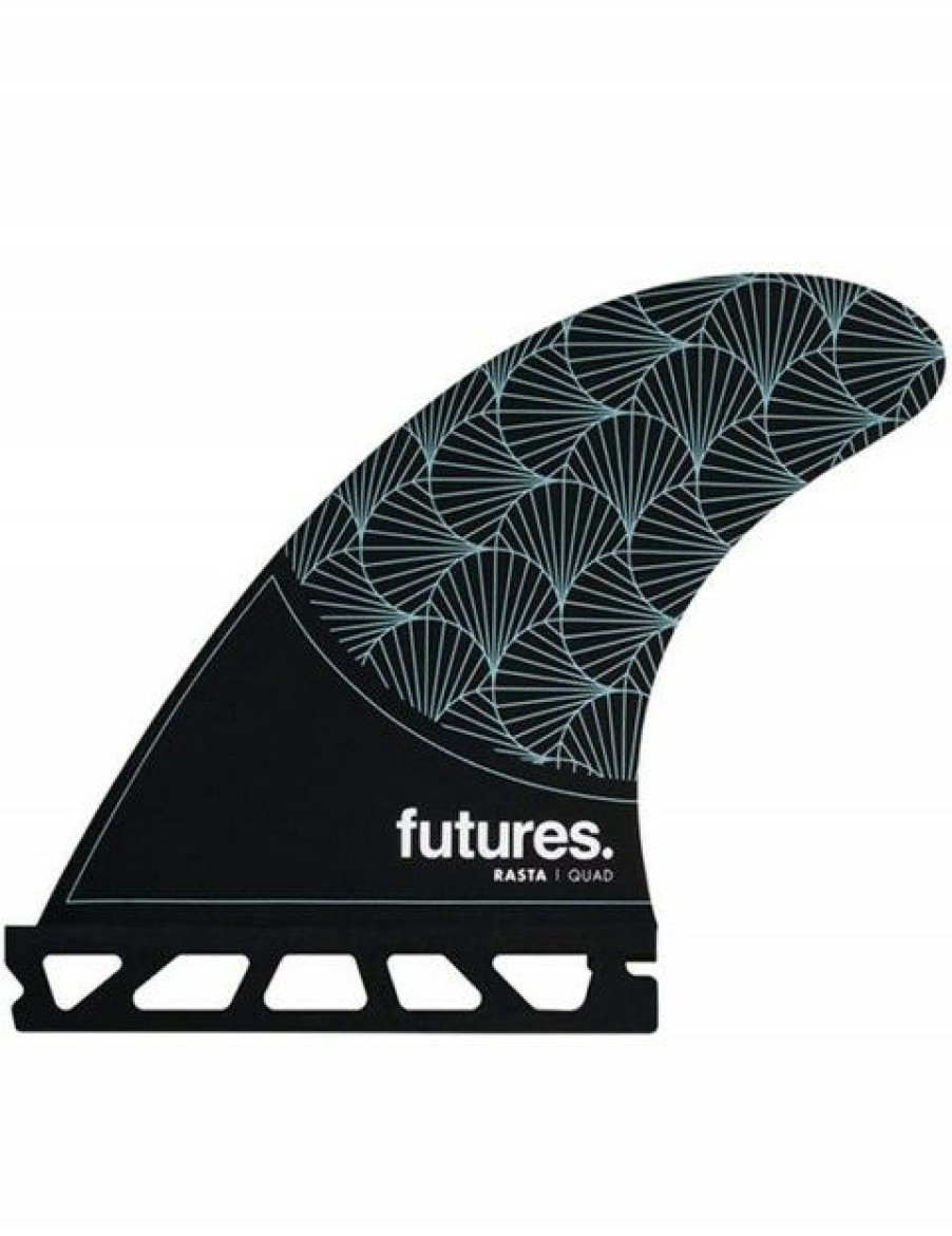 Wholesale * Attractive Futures Rasta Honeycomb Quad Fin Set Black/Teal