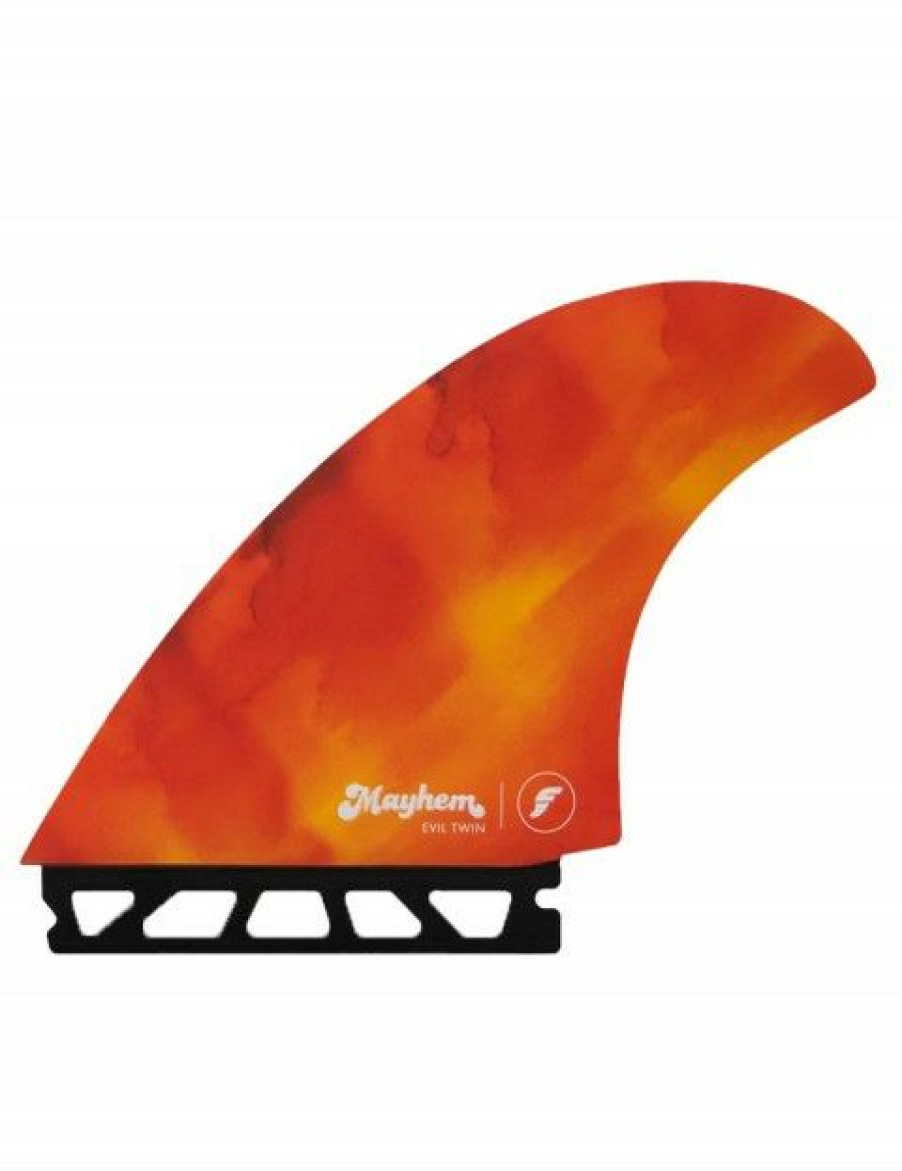 Clearance * Discount Store Futures Mayhem Honeycomb 2 + 1 Fins Medium Red/Orange