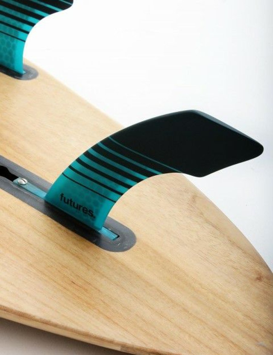 New * New Arrivals Futures Hatchet Honeycomb 2 + 1 Fins Large Teal Stripes