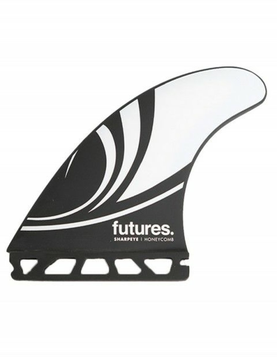 Hot * Low Price Futures Sharp Eye Honeycomb Tri Fins Large Black/White