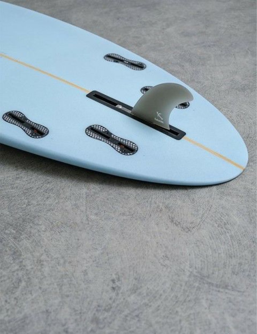 Hot * Fire Sale Futures Lost 3.625 Fibreglass Single Fin Smoke