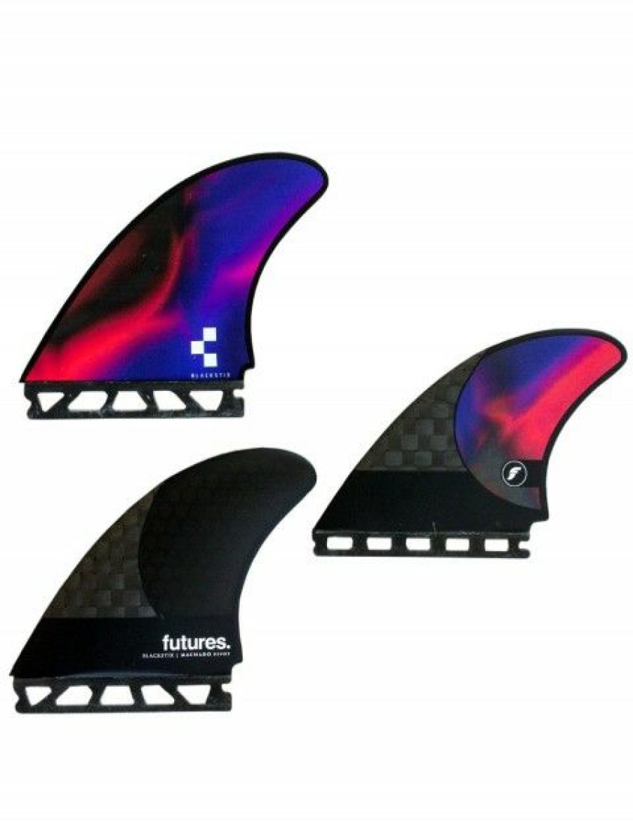 Online * Clearance Futures Rob Machado Pivot Blackstix Tri Fins Large Swirl